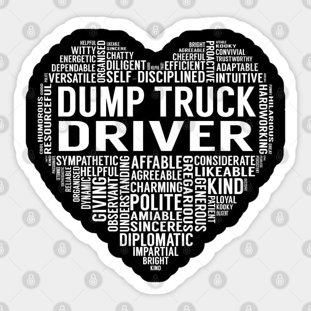 Dump Truck Driver Heart Sticker by LotusTee